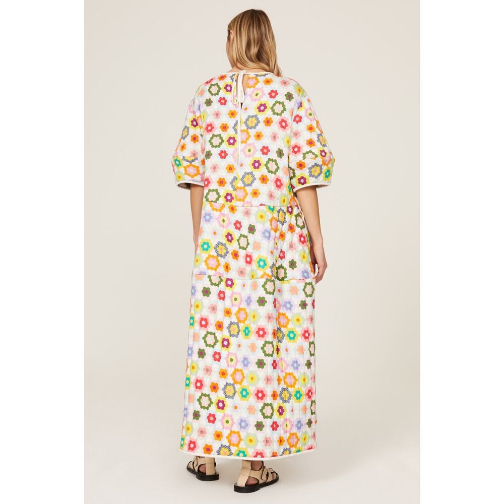 Mira Mikati White Floral Crochet Maxi Dress with Multicolor Flowers - Picture 3 of 16